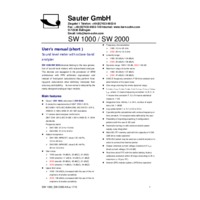 Sauter SW Sound Level Meter - Short Instruction Manual