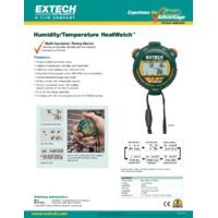 Extech HW30 HeatWatch Humidity/Temperature Stopwatch - Datasheet