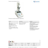 Sauter TVO 500N300 Premium Laboratory Test Stand - Datasheet