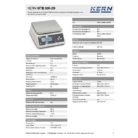 Kern WTB 30K-3N Food Weighing Bench Scale - Technical Specifications