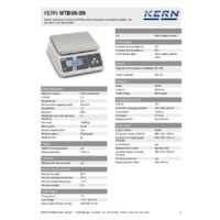 Kern WTB 6K-3N Food Weighing Bench Scale - Technical Specifications