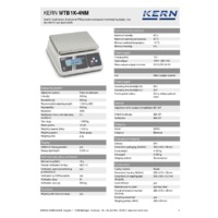 Kern WTB 1K-4NM Food Weighing Bench Scale - Technical Specifications
