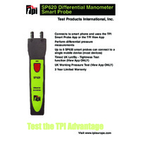 TPI SP620 Differential Pressure Meter Smart Probe - User Manual