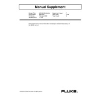Fluke 289 True-RMS Industrial Logging Multimeter with TrendCapture - Calibration manual Supplement