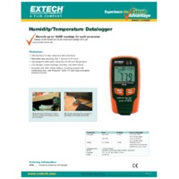 Extech RHT20 Humidity and Temperature Datalogger - Datasheet