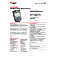 Megger MPQ1000 Power Quality Analyser - Datasheet