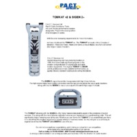 PACT TomKat V2 Pipe and Cable Locator & SIGEN 2+ Signal Transmitter - Datasheet