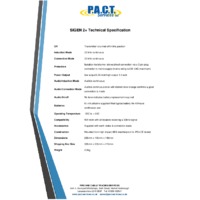 P.A.C.T. SIGEN 2+ Signal Transmitter - Technical Specifications 