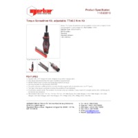 Norbar TTs 1.2-6 N.m Adjustable Torque Screwdriver Kit - Product Specifications