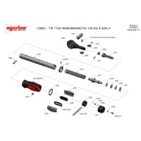 Norbar TTi20 Non-Magnetic Dual Scale Torque Wrench (NOR-13900) - Exploded Drawing