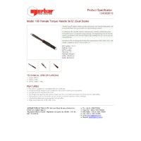 Norbar NORTORQUE 100, 9 x 12mm, Dual Scale Adjustable Female Handle Torque Wrench - Product Specifications