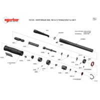 Norbar NORTORQUE 100, 9 x 12mm, Dual Scale Adjustable Female Handle Torque Wrench - Exploded Drawing