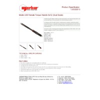 Norbar NORTORQUE 200, 9 x 12mm, Dual Scale Adjustable Female Handle Torque Wrench - Product Specifications