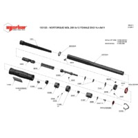 Norbar NORTORQUE 200, 9 x 12mm, Dual Scale Adjustable Female Handle Torque Wrench - Exploded Drawing