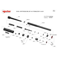 Norbar NORTORQUE 200, 14 x 18mm, Dual Scale Adjustable Female Handle Torque Wrench - Exploded Drawing