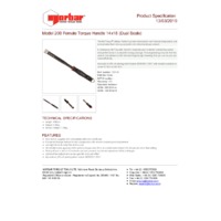 Norbar NORTORQUE 200, 14 x 18mm, Dual Scale Adjustable Female Handle Torque Wrench - Product Specifications