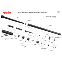 Norbar NORTORQUE 300, 14 x 18mm, Dual Scale Adjustable Female Handle Torque Wrench - Exploded Drawing