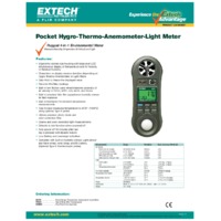 Extech 45170 Hygro Thermo Anemometer Light Meter - Datasheet