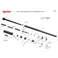 Norbar NORTORQUE 340, 14 x 18mm, Dual Scale Adjustable Female Handle Torque Wrench - Exploded Drawing