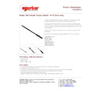 Norbar NORTORQUE N.m Scale Adjustable Female Handle Torque Wrench (NOR-130138) - Product Specifications