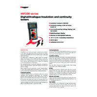 Megger MIT200 Series Insulation & Continuity Testers - Datasheet