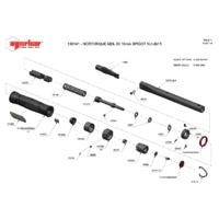 Norbar NORTORQUE 60 Dual Scale Adjustable 16mm Spigot Handle Torque Wrench - Exploded Drawing