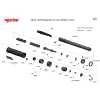 Norbar NORTORQUE 100 Dual Scale Adjustable 16mm Spigot Handle Torque Wrench - Exploded Drawing