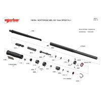 Norbar NORTORQUE 300 N.m Scale Adjustable Spigot Handle Torque Wrench - Exploded Drawing