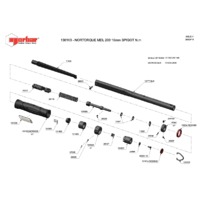 Norbar NORTORQUE 200 N.m Scale Adjustable Spigot Handle Torque Wrench - Exploded Drawing