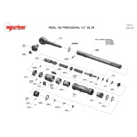Norbar Professional 100 Industrial 'Mushroom Head' Ratchet Torque Wrenches – Exploded Drawing
