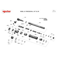 Norbar Pro 50 lbf.in Scale Industrial 'Mushroom Head' Ratchet Torque Wrench - Exploded Drawing