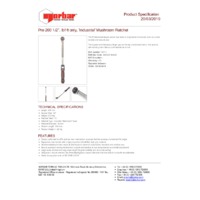Norbar Pro 200 lbf.ft Scale Industrial 'Mushroom Head' Ratchet Torque Wrench - Product Specifications
