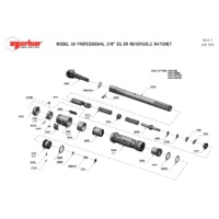 Norbar Pro 50 (NOR-15142) Automotive Reversible Ratchet Torque Wrench - Exploded Drawing