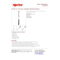 Norbar Pro 200 Automotive Reversible Ratchet Torque Wrench - Product Specifications