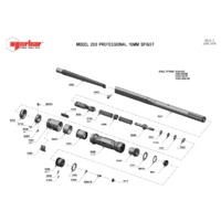 Norbar Pro 200 Adjustable 16mm Spigot Torque Wrench - Exploded Drawing