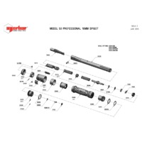 Norbar Pro 50 Adjustable 16mm Spigot Torque Wrench - Exploded Drawing