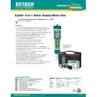 Extech EX900 4 in 1 Chlorine pH ORP and Temperature Kit - Datasheet