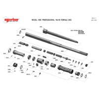 Norbar Pro 400 Adjustable 14x18mm Female Torque Wrench - Dual Scale - Exploded Drawing