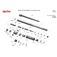 Norbar Pro 300 Adjustable 14x18mm Female Torque Wrench - Dual Scale - Exploded Drawing