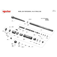 Norbar Pro 200 Adjustable 14x18mm Female Torque Wrench - Dual Scale - Exploded Drawing