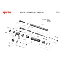 Norbar Pro 50 Adjustable 9x12mm Female Torque Wrench - Dual Scale - Exploded Drawing