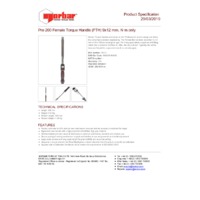Norbar Pro 200 Adjustable 9x12mm Female Handle Torque Wrench - N.m Scale - Product Specifications