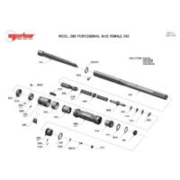 Norbar Pro 200 Adjustable 9x12mm Female Handle Torque Wrench - N.m Scale - Exploded Drawing