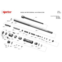 Norbar Pro 340 Adjustable Female Handle Torque Wrench - lbf.in Scale - Exploded Drawing
