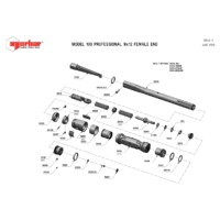 Norbar Pro 100 Adjustable Female Handle Torque Wrench - lbf.in Scale - Exploded Drawing