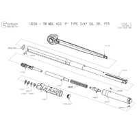 Norbar Pro 400 P-Type Industrial Ratchet Torque Wrench (NOR-13056) - Exploded Drawing