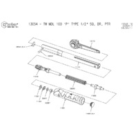 Norbar Pro 100 P-Type Industrial Ratchet Torque Wrench (NOR-13054) - Exploded Drawing