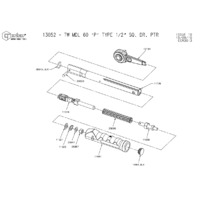 Norbar Pro 60 P-Type Industrial Ratchet Torque Wrench (NOR-13052) - Exploded Drawing