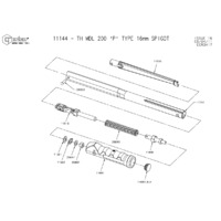 Norbar Pro 200 P-Type 16mm Spigot Torque Wrench - Exploded Drawing