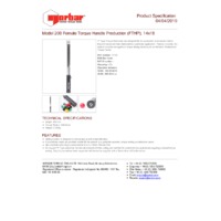 Norbar Pro 200 P-Type 14x18mm Female Handle Torque Wrench - Product Specifications